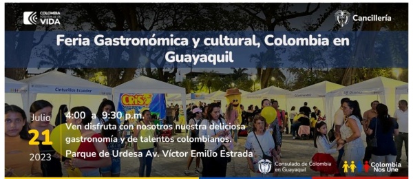 El Consulado de Colombia en Guayaquil invita a la Feria de la Colombianidad el 21 de julio de 2023