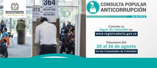 El Consulado de Colombia en Guayaquil publica los puestos votación y jurados designados para la Consulta Popular Anticorrupción que se realizará del 20 al 26 de agosto