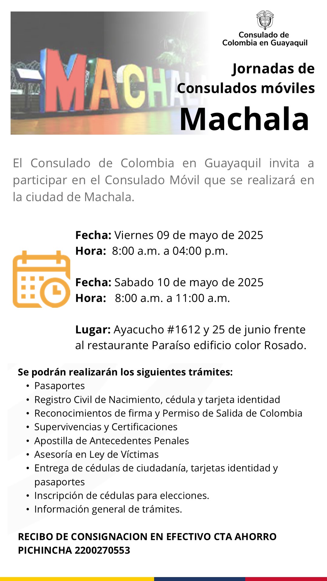 Consulado Móvil en Machala