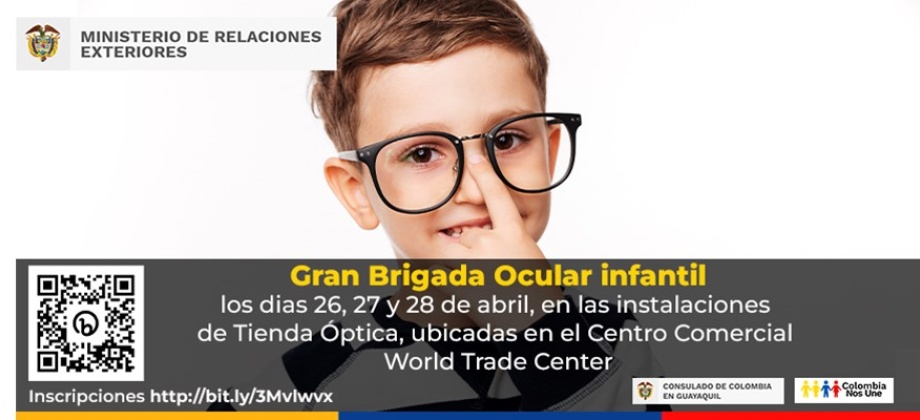 Consulado de Colombia en Guayaquil invita a los connacionales a la Brigada Salud Ocular