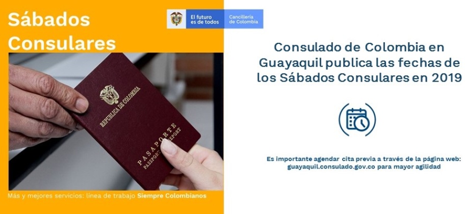 Consulado de Colombia en Guayaquil publica las fechas de los Sábados Consulares en 2019