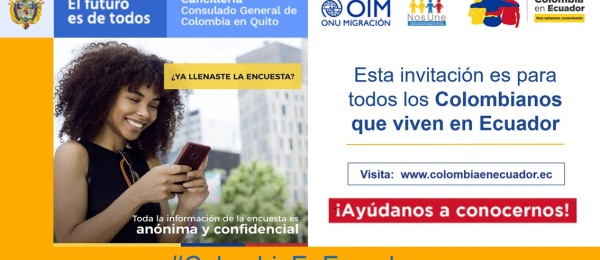 Consulado en Quito invita a los colombianos que viven en Ecuador a participar el proyecto de caracterización de la población