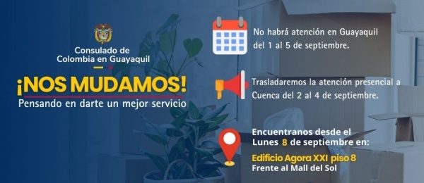 Consulado de Colombia en Guayaquil se trasladará a un nuevo lugar